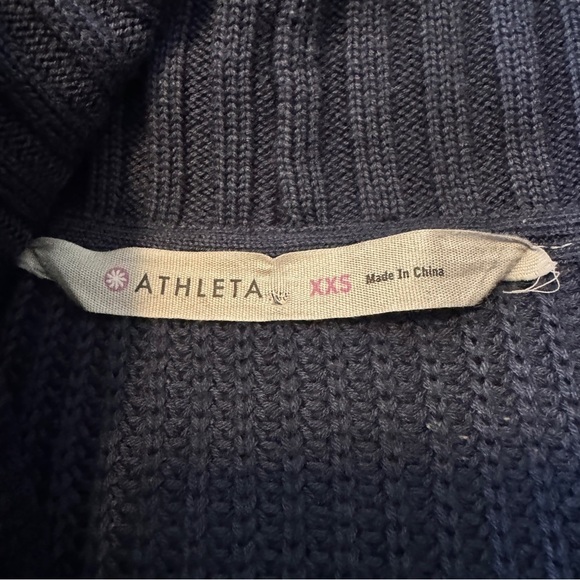 Athleta XXS Striped Peaceful Wrap Cardigan Sweater ~ Navy Blue Nautical Casual - Picture 6 of 7